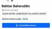 Akun Palsu Yang Mengatasnamakan PJ Gubernur Sulbar Bahtiar Baharuddin di Facebook