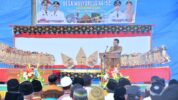 Bupati Luwu Utara, Andi Abdullah Rahim, Saat Memberikan Sambutan dalam Peringatan Hari Jadi Desa Mulyorejo ke-52 di Kecamatan Sukamaju Selatan, Selasa (9/9/2025).